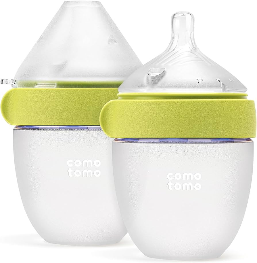 Comotomo (Gen 2) Silicone Baby Bottle, Green, 5oz, 2-Pack | Amazon (US)