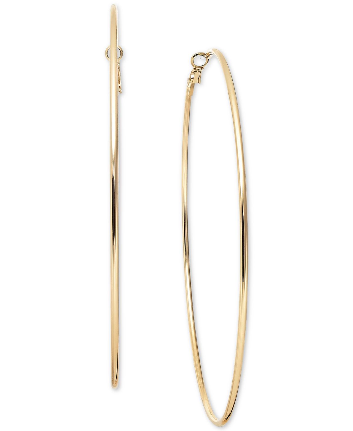 Inc International Concepts Gold-Tone Extra-Large Thin Hoop Earrings, 4", Created for Macy's | Macys (US)