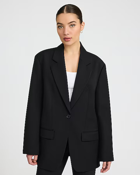 Oversized One Button Blazer | Express