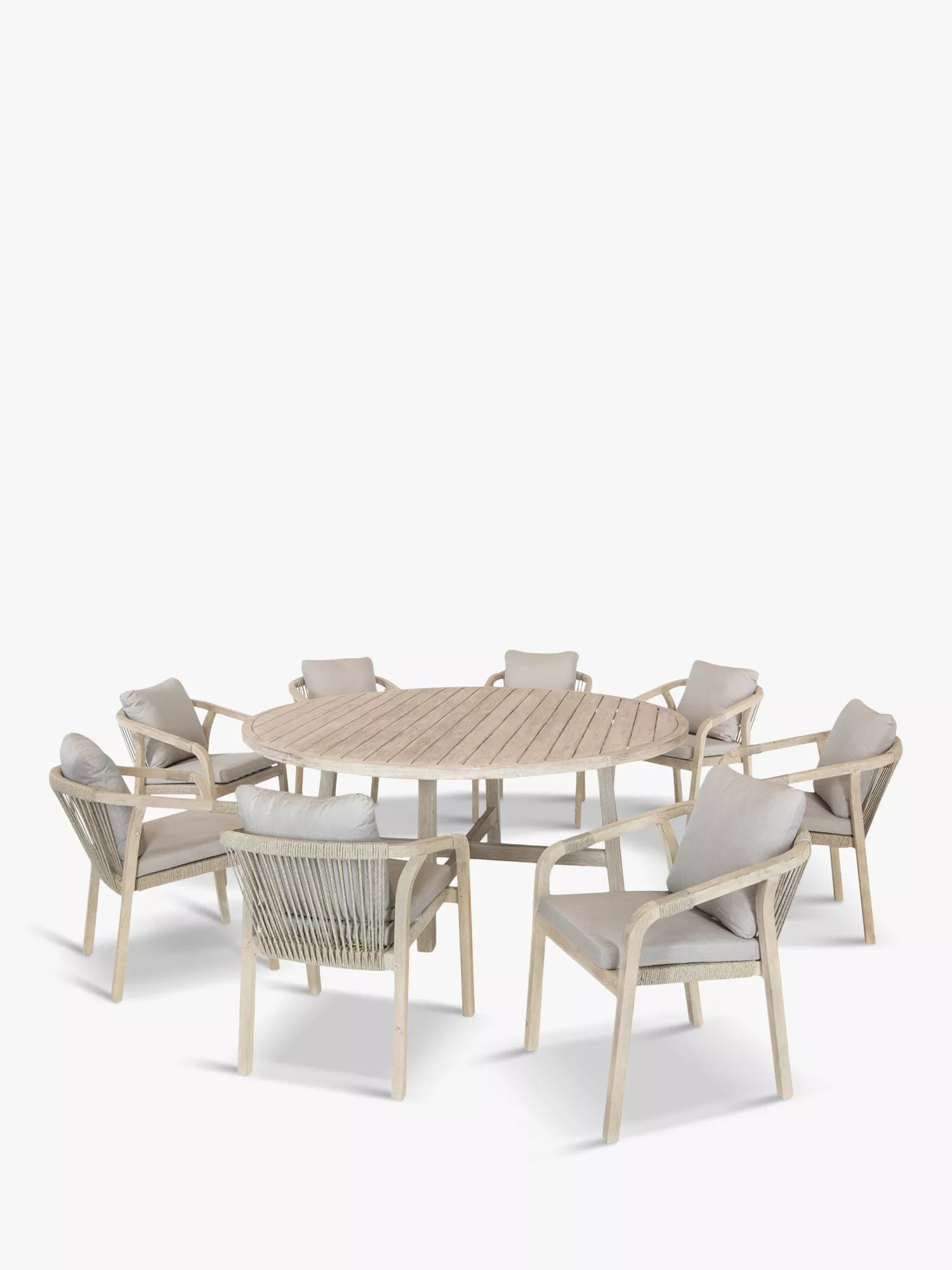 KETTLER Cora 8-Seater Round Garden Dining Table & Chairs Set, FSC-Certified (Acacia Wood), Natura... | John Lewis (UK)
