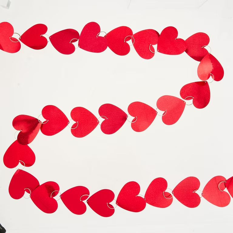 Valentine's Day Red Heart Chain Garland, 8', by Way To Celebrate | Walmart (US)
