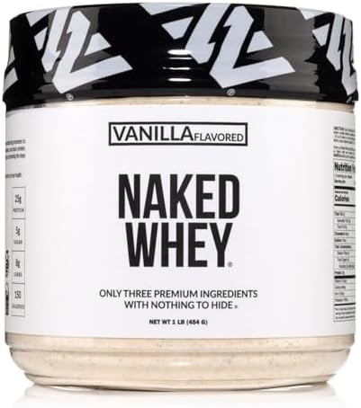 NAKED Vanilla Whey Protein 1Lb, Only 3 Ingredients, All Natural Grass Fed Whey Protein Powder + V... | Amazon (US)