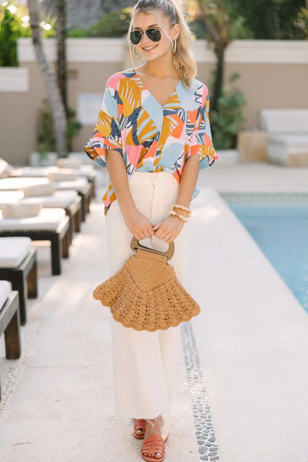 Think It Over Mustard Yellow Abstract Blouse | The Mint Julep Boutique