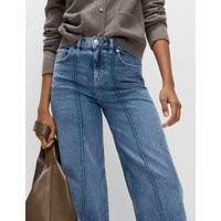 M&S High Waisted Pintuck Wide Leg Jeans Medium Indigo | Marks & Spencer (UK)