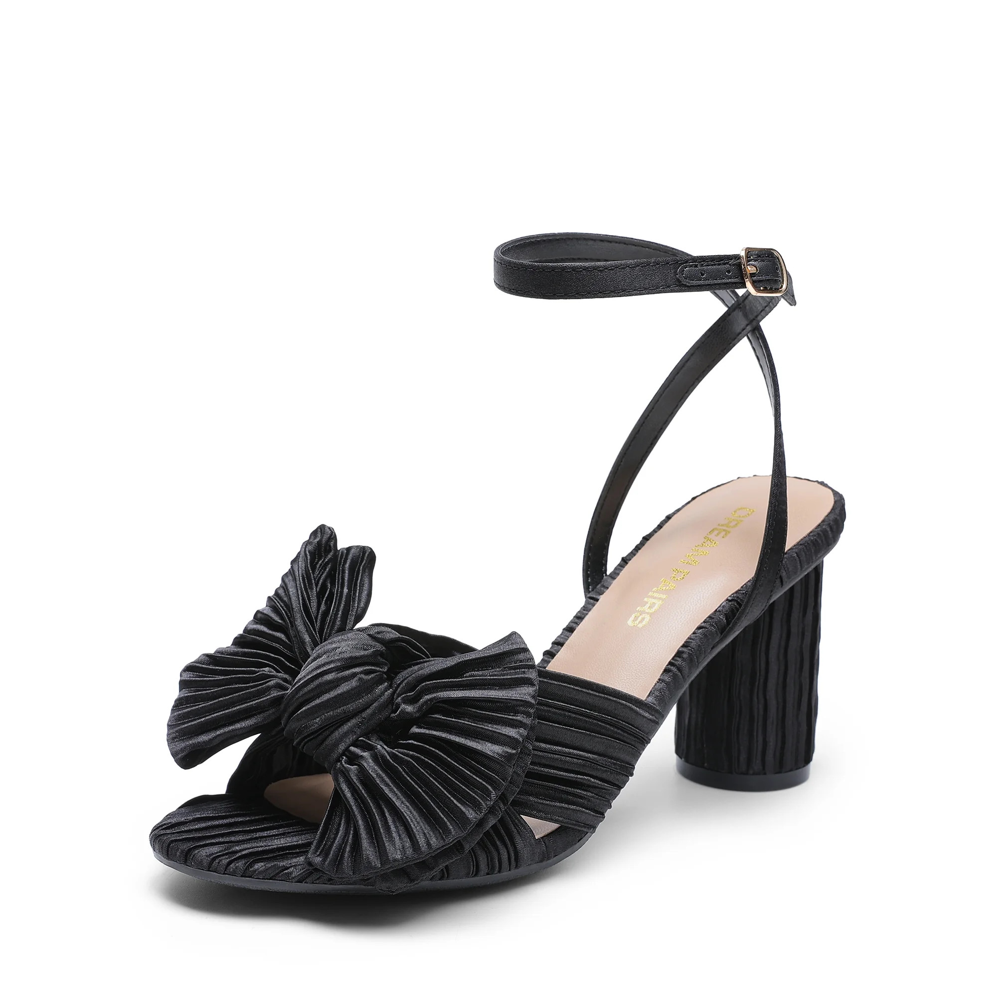 DREAM PAIRS Women's Bow Knot Heeled Sandals Low Chunky Heels Open Toe Ankle Strap Slingback Dress... | Walmart (US)