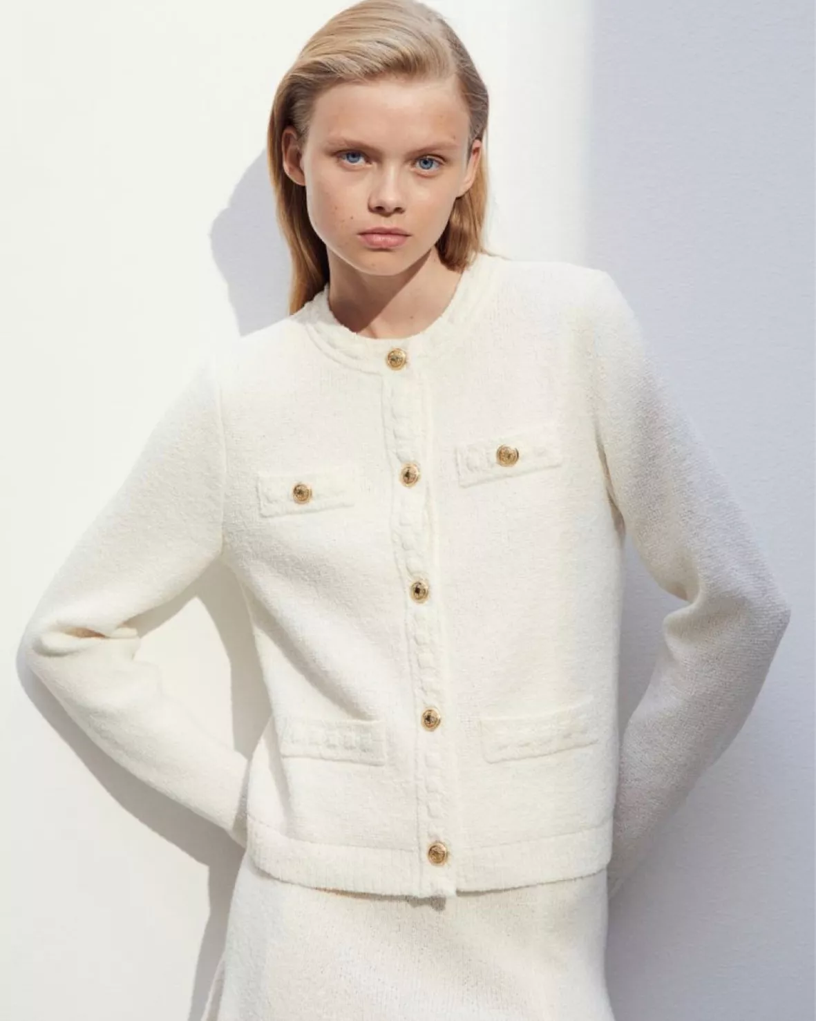 H&M, Sweaters, Hm Black White Textured Cardigan