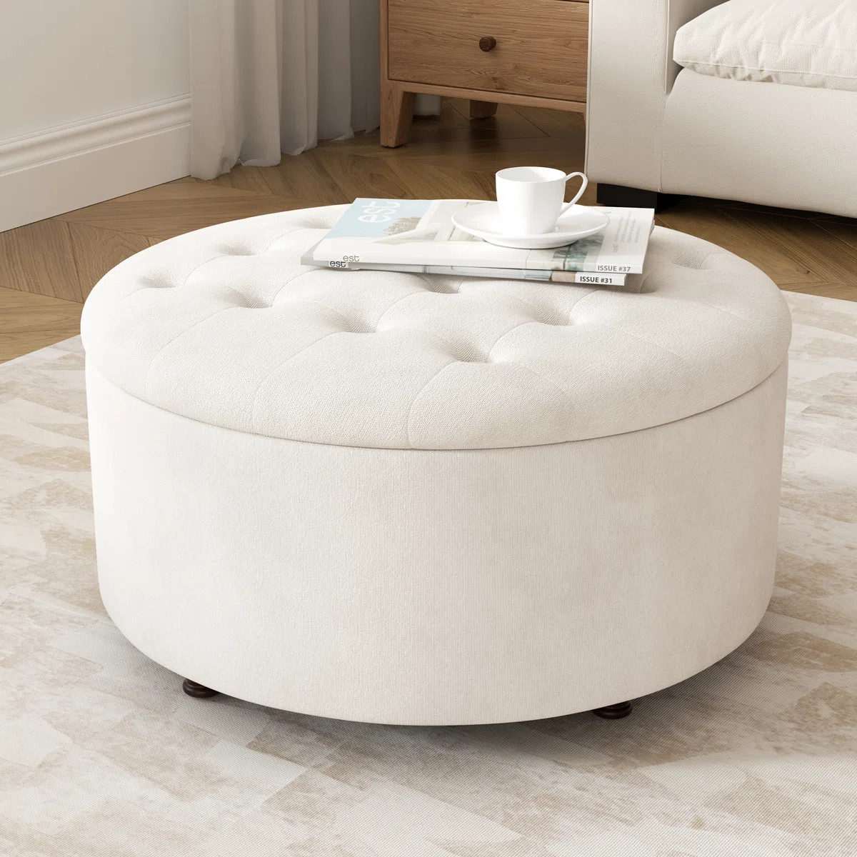 Winston Porter Upholstered Ottoman with Storage | Wayfair North America
