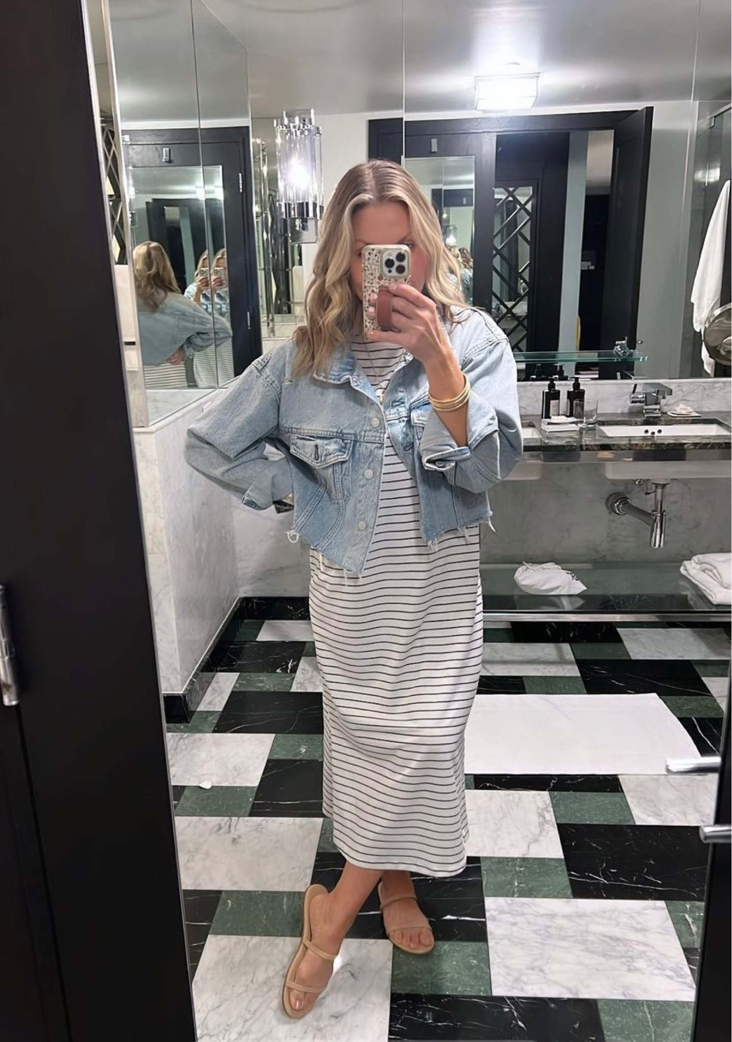 Cruise day OOTD! The dress is only $20 from Target and my new favorite sandals are super comfortable and go with everything! My cropped jean jacket goes with everything and perfect for the chilly times on the cruisee

#LTKtravel #LTKstyletip #LTKover40