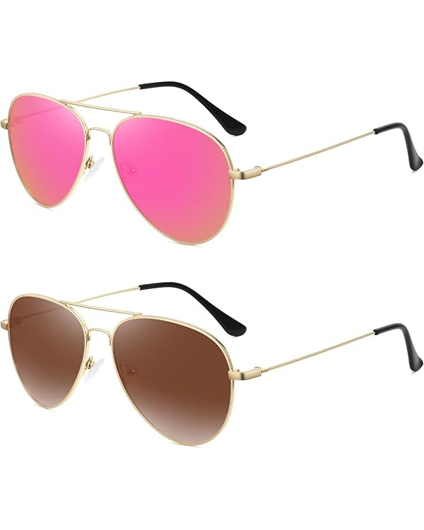 WOWSUN Classic Polarized Aviator Sunglasses for Women Men | Amazon (US)