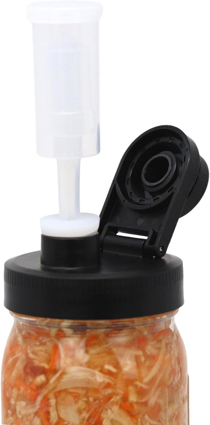 Brewing America Fermentation Kit Lids for Wide Mouth Mason Jars (Jars Not Included) Black Ferment... | Amazon (US)