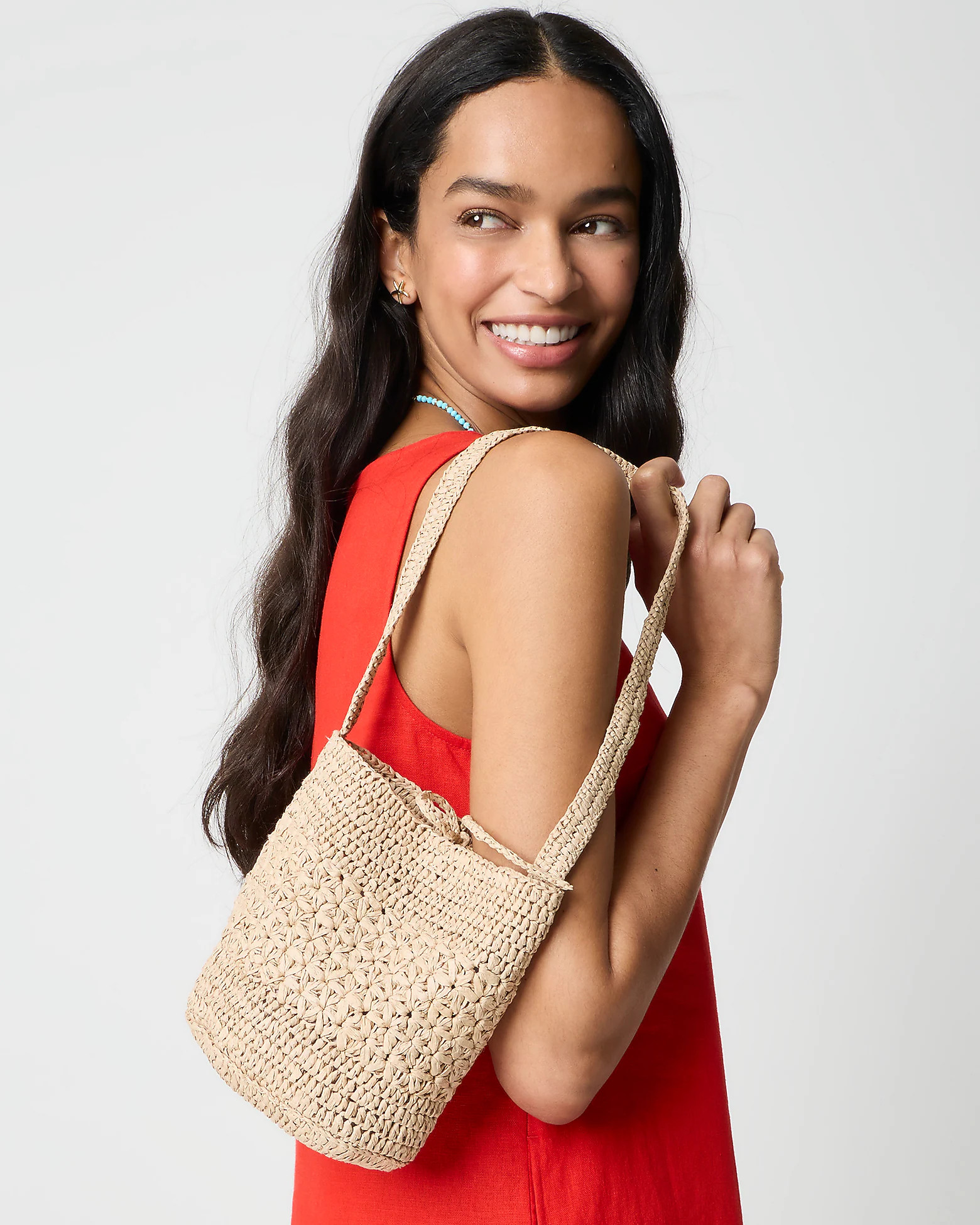 Floral woven bucket bag | J.Crew Factory