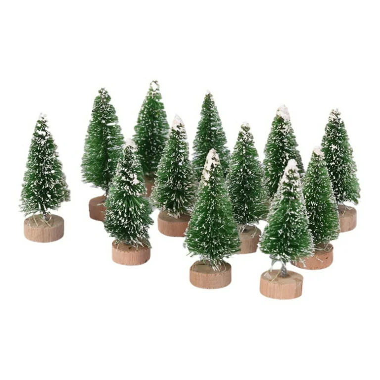 12pcs Mini Christmas Tree Bottle Brush Trees Chrismas Village Trees Ornaments Mini Plastic Christ... | Walmart (US)