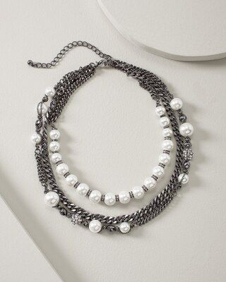 Glass Pearl Convertible Necklace | White House Black Market