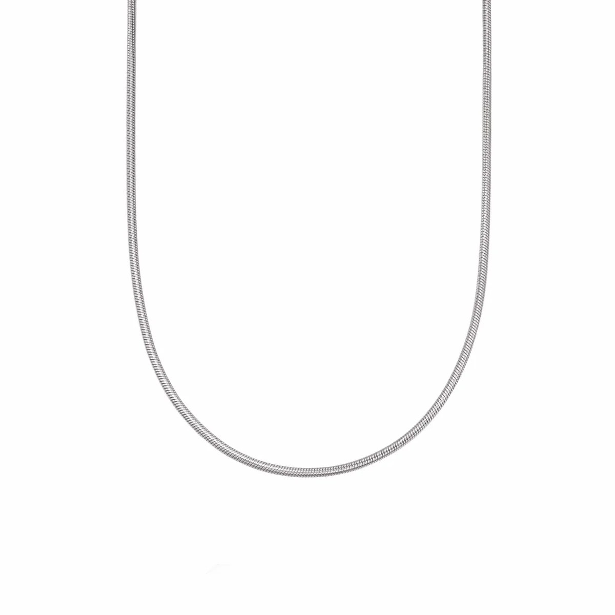 Round Snake Chain Necklace Sterling Silver | Daisy London Jewellery