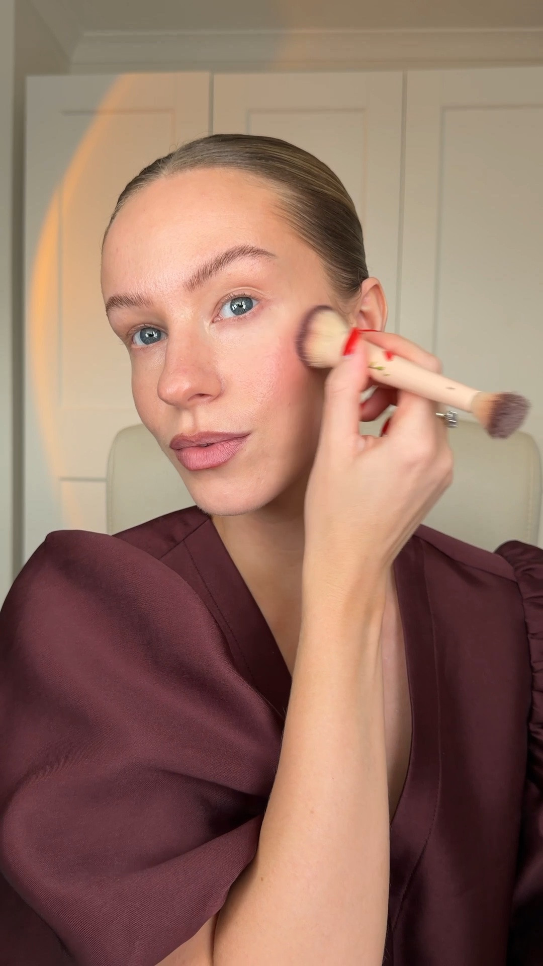Bronzer - light medium 
Blush - Malbec 
Lip liner - terracotta 
Lipstick - Tiepolo
Eye liner - hazelnut praline 
Eye wand - camel 
Mascara brown

#LTKuk #LTKautumn #LTKbeauty