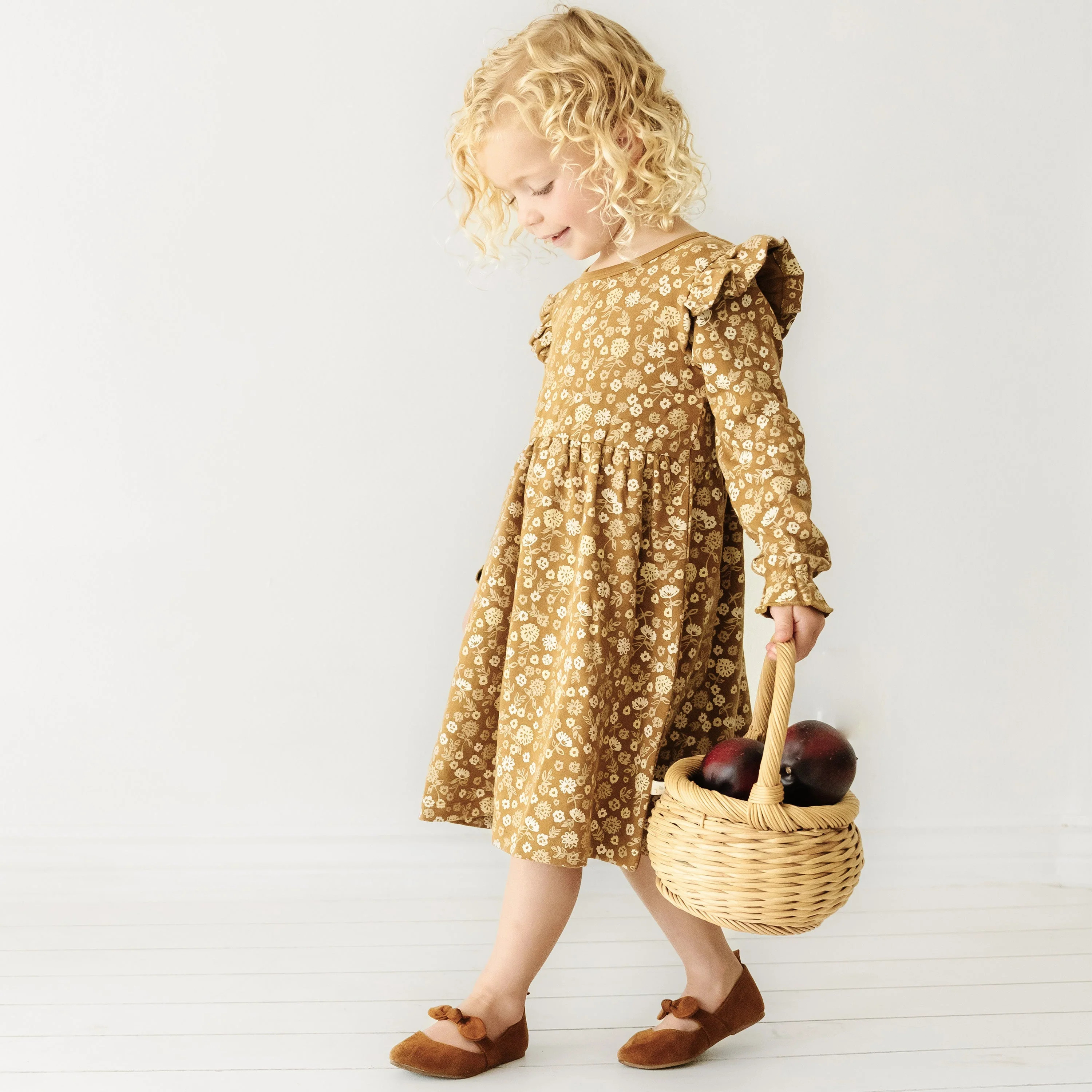 Organic Ruffle Dress - Wildflower | Makemake Organics | Makemake Organics