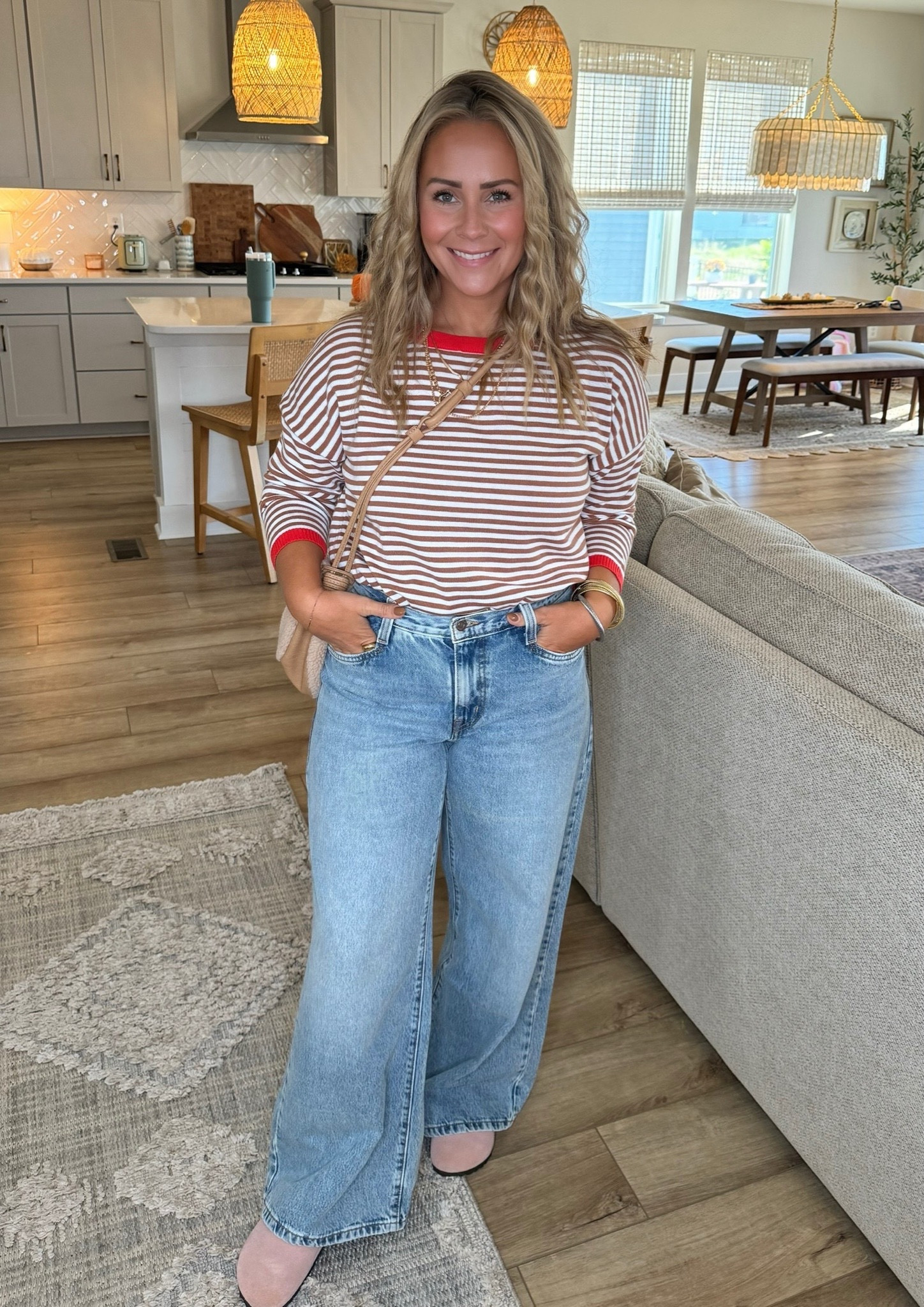 My sister studio inspired outfit is all on sale today! Amazon striped shirt and wide leg jeans

#LTKfindsunder100 #LTKSeasonal #LTKmidsize
