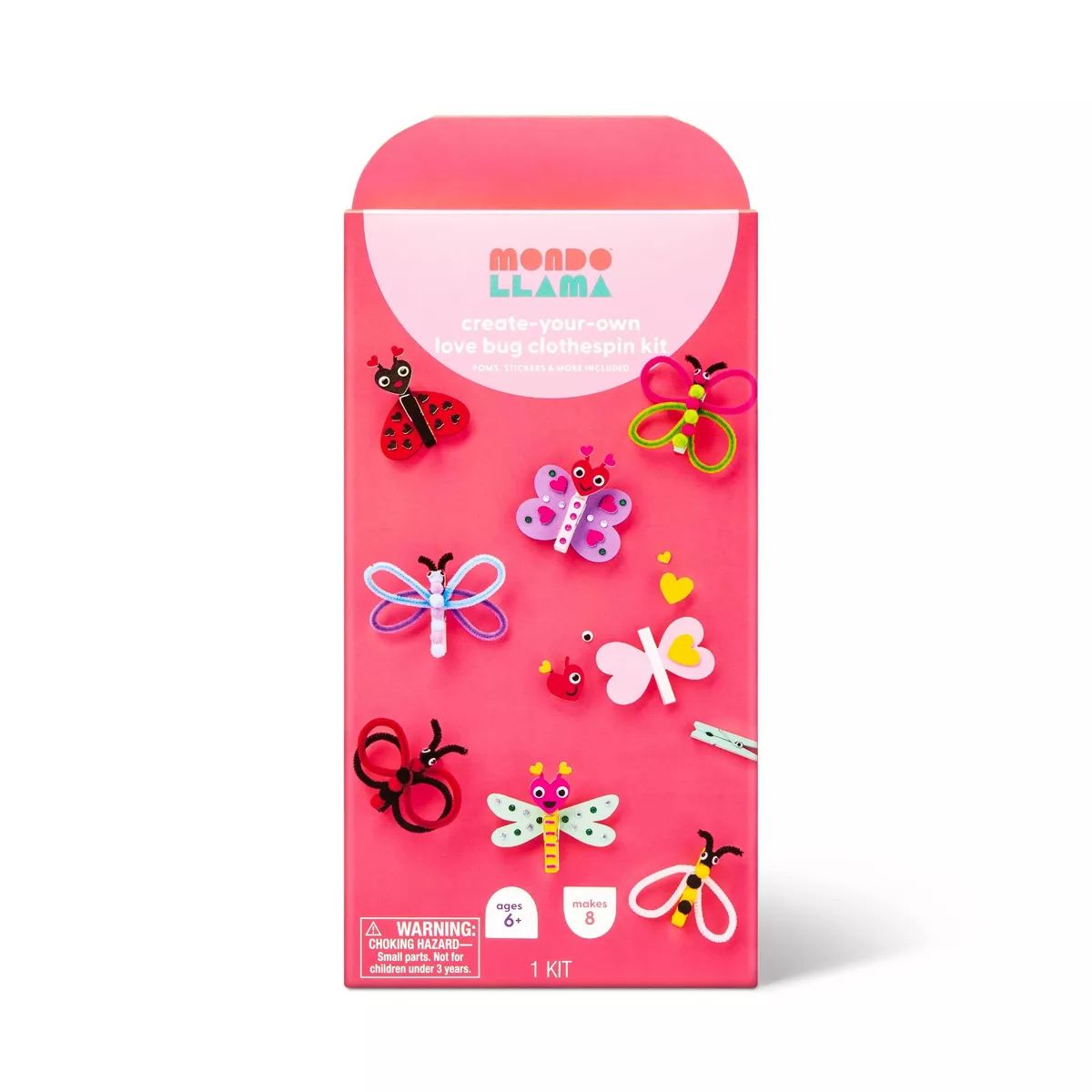 Create-Your-Own Love Bug Clothespin Valentine's Day Art Kit - Mondo Llama™ | Target