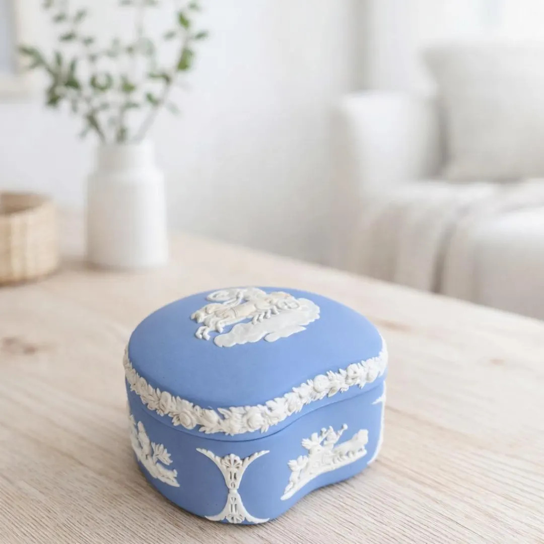 Vintage Wedgwood Jasperware Covered Bowl Blue & White c1950s England | Etsy (US)