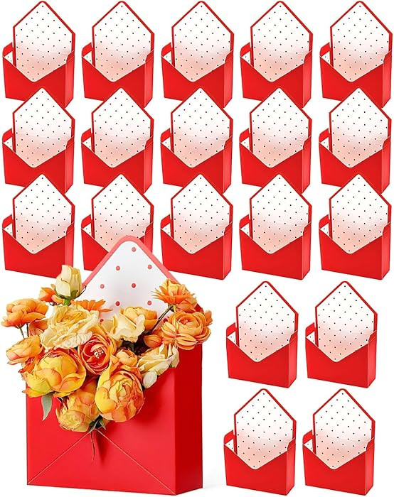 ZSDRTYU Floral Envelope Boxes, 20 Pcs Florist Bouquet Envelope Boxes Wrapping Flower Box Flower B... | Amazon (US)