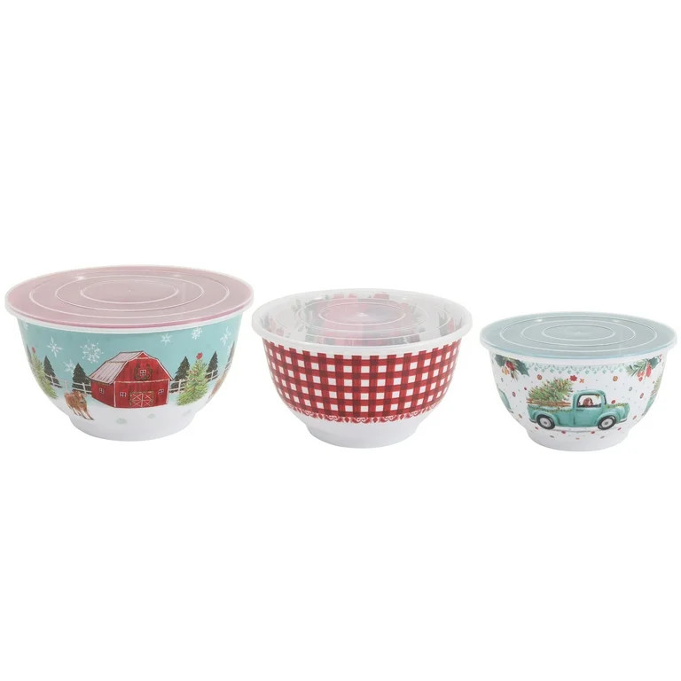 The Pioneer Woman Holiday Barn Serving Bowl Set, 6 Piece Set | Walmart (US)