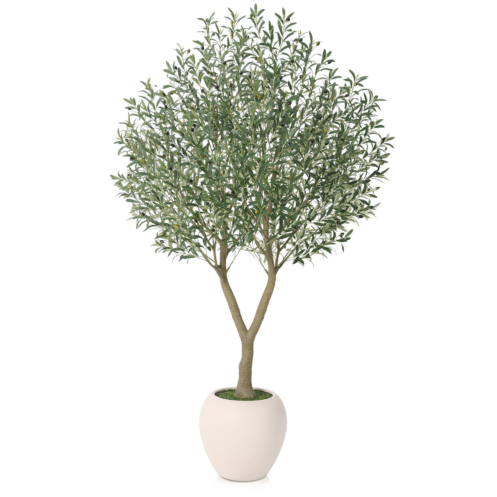 VeriNatural Olive Trees Artificial Indoor,8Ft Large Faux Plants,Tall Fake Tree with 18in White Ro... | Amazon (US)