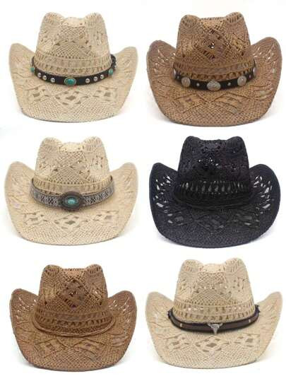 Women's Western Cowboy Hat Knight Hat Summer Vintage Knight Hat Sun Hat Mountain Hat Sun Hat Fash... | SHEIN