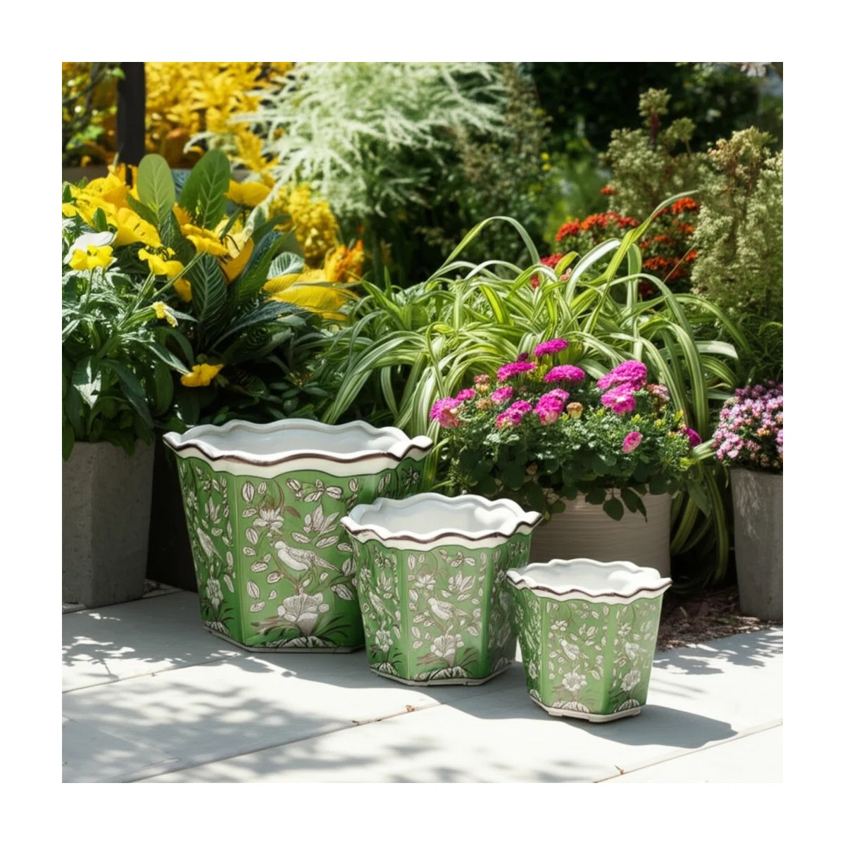 Bethony Decorative Stoneware Ceramic Planter Set With Intricate Detailing Durable Handmade Design... | Wayfair North America