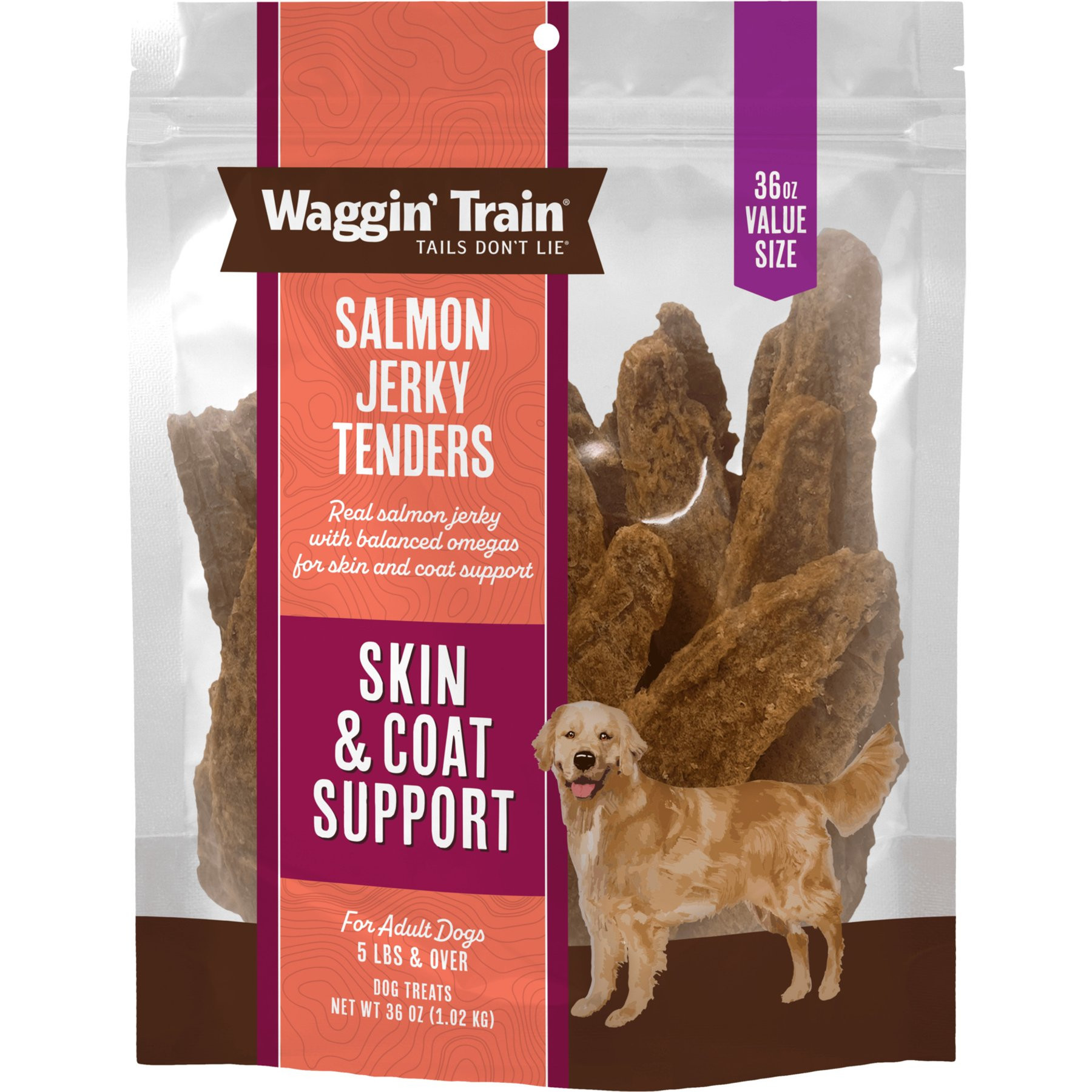 Waggin' Train Salmon Jerky Tenders Grain-Free High-Protein Dog Treats, 36-oz bag | Chewy