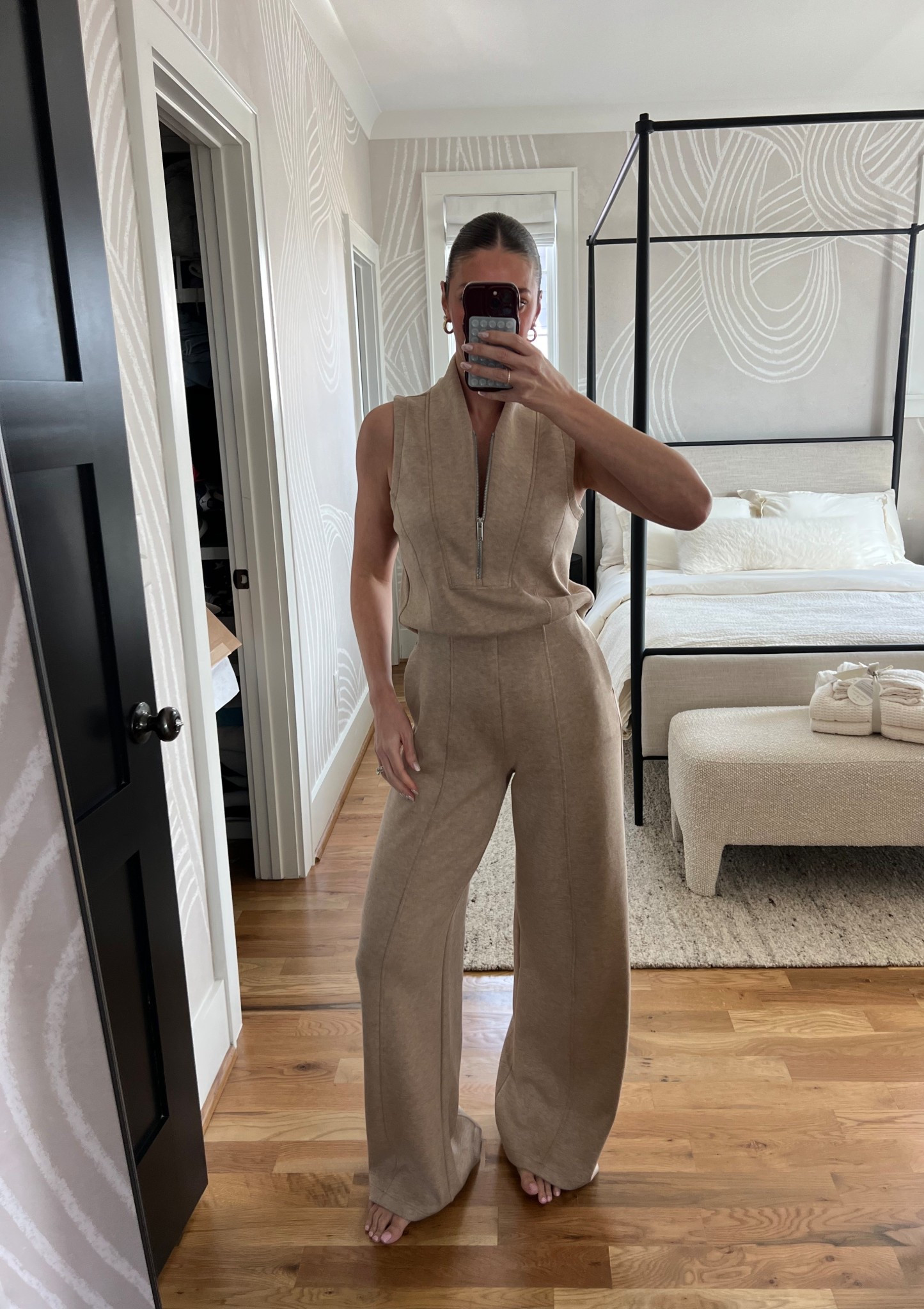 Loved this half zip jumpsuit from earlier this week! Wearing a small tall. 