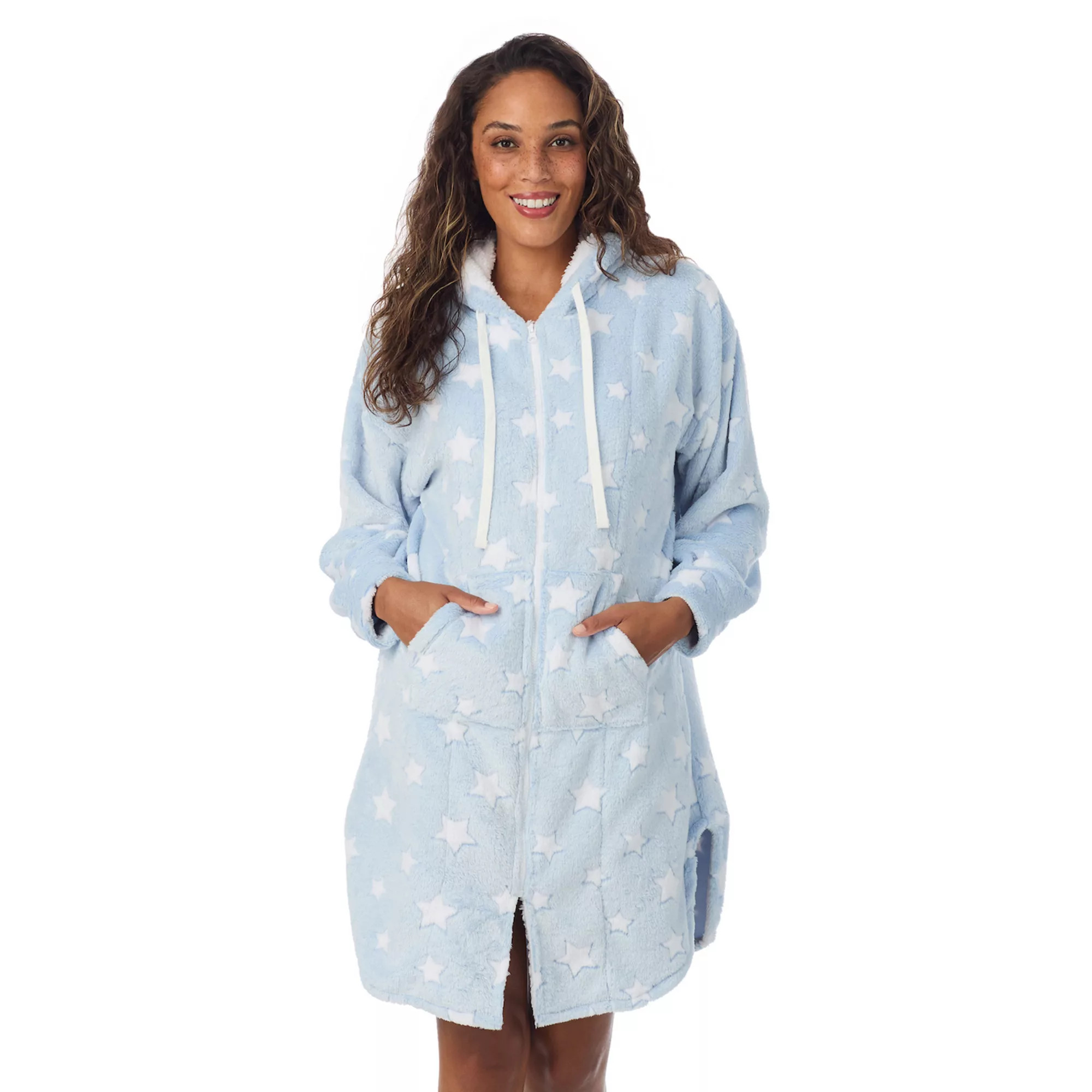 Women's Cuddl Duds® Hooded Zip Robe | Kohl's