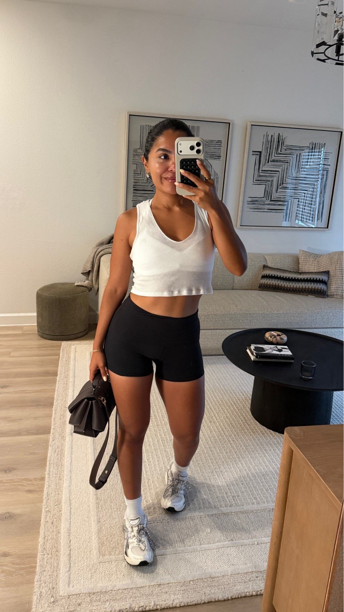 Hot yoga fit! Size XS tank and 4 fold over bike shorts :)