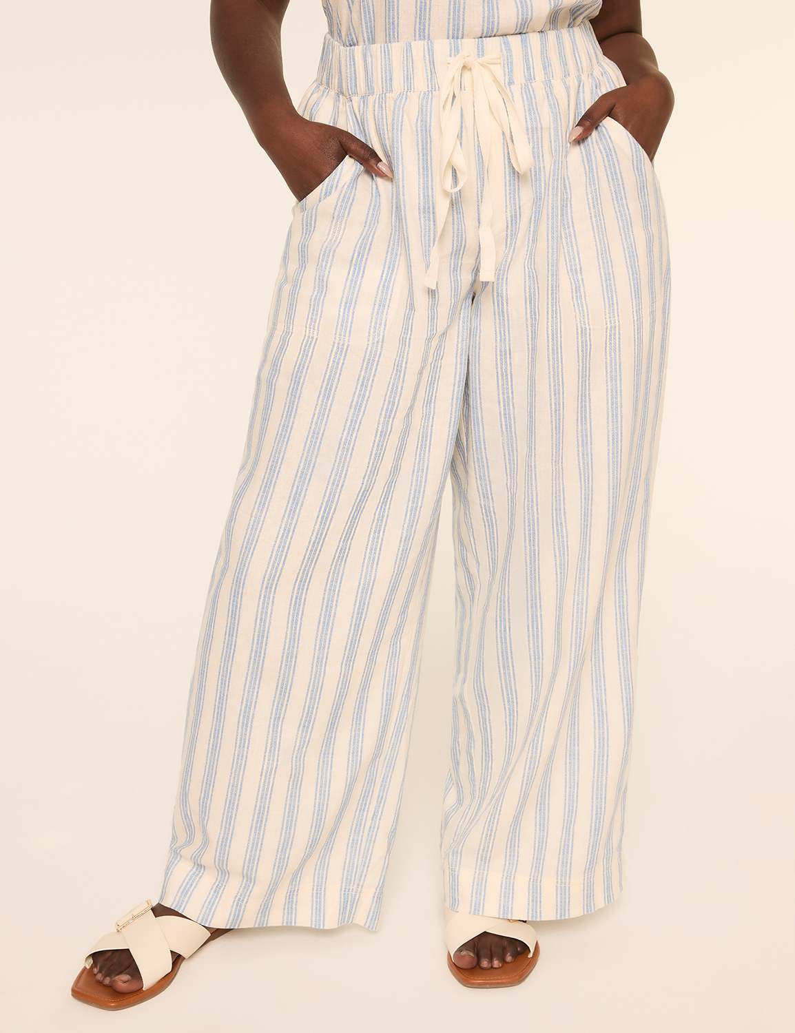 Linen-Blend Wide Leg Pant | Lane Bryant (US)
