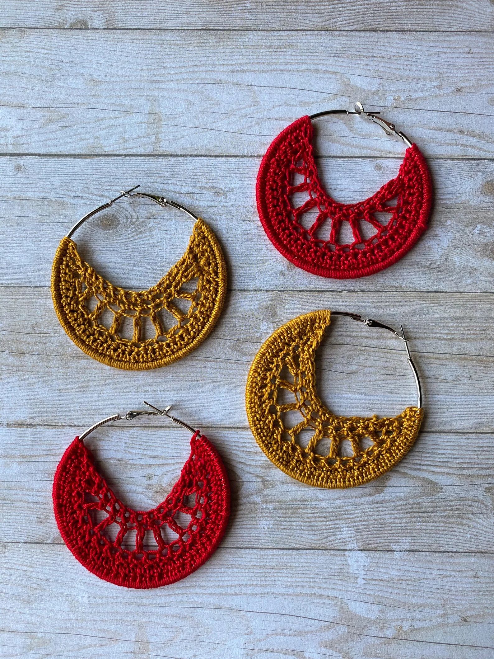 Handmade Earrings Hoop Earrings Crochet Earrings Statement | Etsy | Etsy (US)
