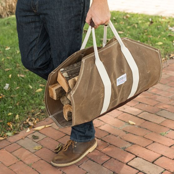 Mark &amp; Graham x Steele Waxed Canvas Log Carrier | Mark and Graham