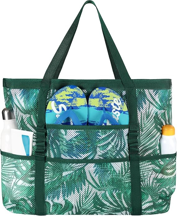 DOFOWORK Beach Bags for Women - Large Tote Bag with Wet Pocket, Waterproof Sandproof with Zipper | Amazon (US)