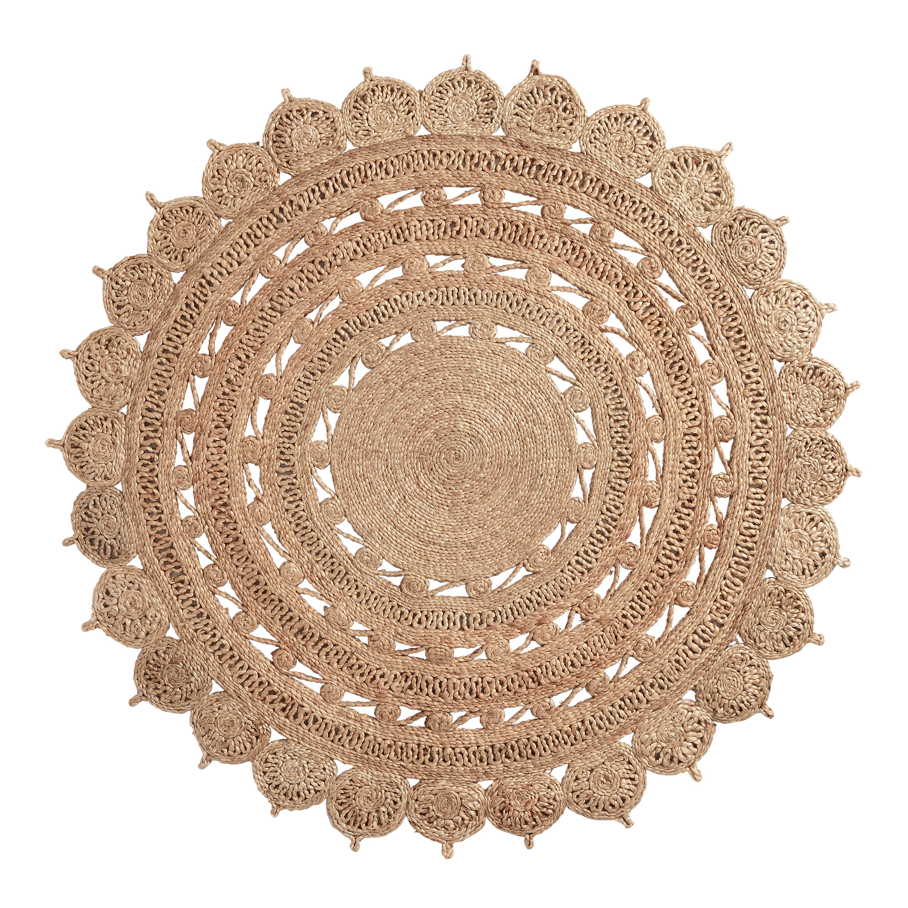 Round Woven Medallion Jute Area Rug | World Market