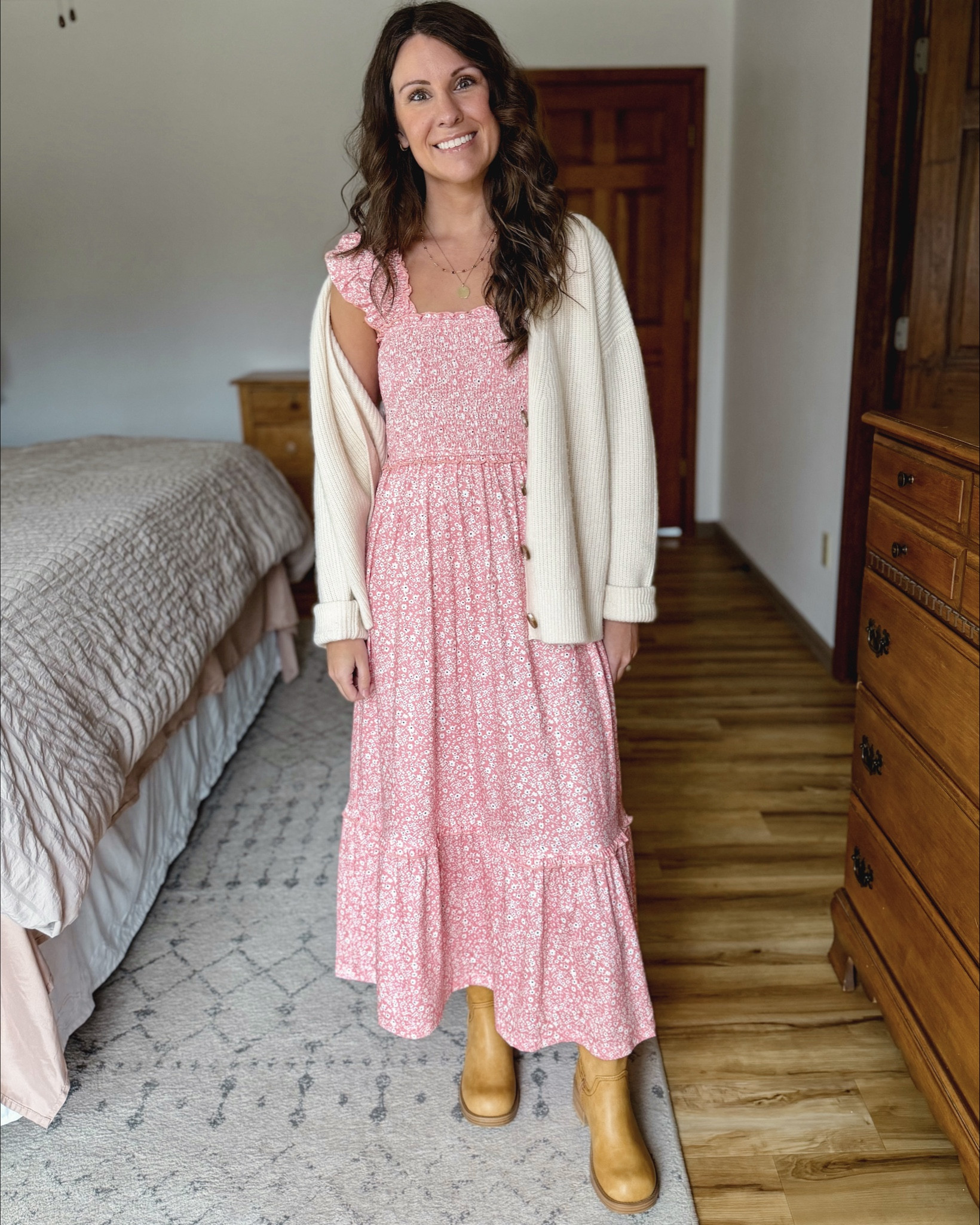 Spring dress outfit idea! For Easter, graduation, wedding or baby shower, mother’s day, etc🌸💓

Size small in my dress, xs in my cardigan and size 6 in both my boots and sandals.

#LTKootd #LTKPetite #LTKgrwm