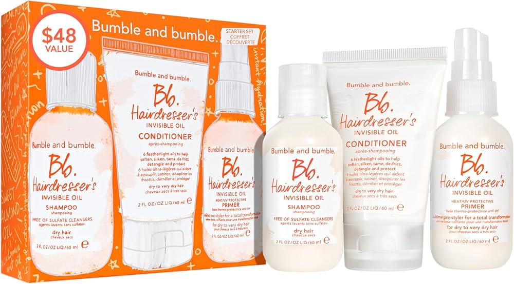 Bumble and bumble. Hairdresser's Invisible Oil Starter Travel Size Gift Set For Dry Hair | Shampo... | Amazon (US)