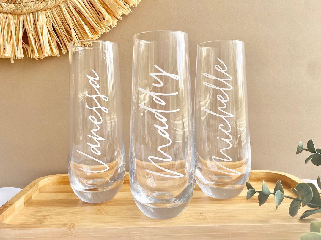 Personalized Champagne Flutesstemless Champagne - Etsy | Etsy (US)
