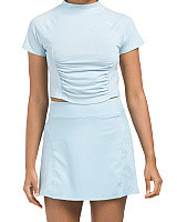 Mock Neck Ruched Tennis Top | TJ Maxx