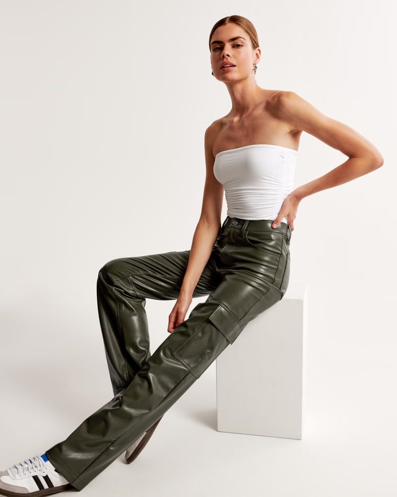 Vegan Leather Cargo 90s Relaxed Pant | Abercrombie & Fitch (US)