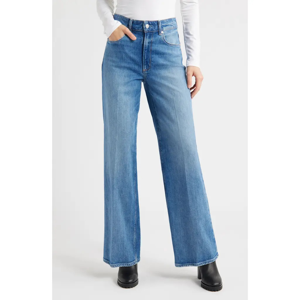 PAIGE Sasha High Waist Wide Leg Jeans in Pesaro at Nordstrom, Size 25 | Nordstrom