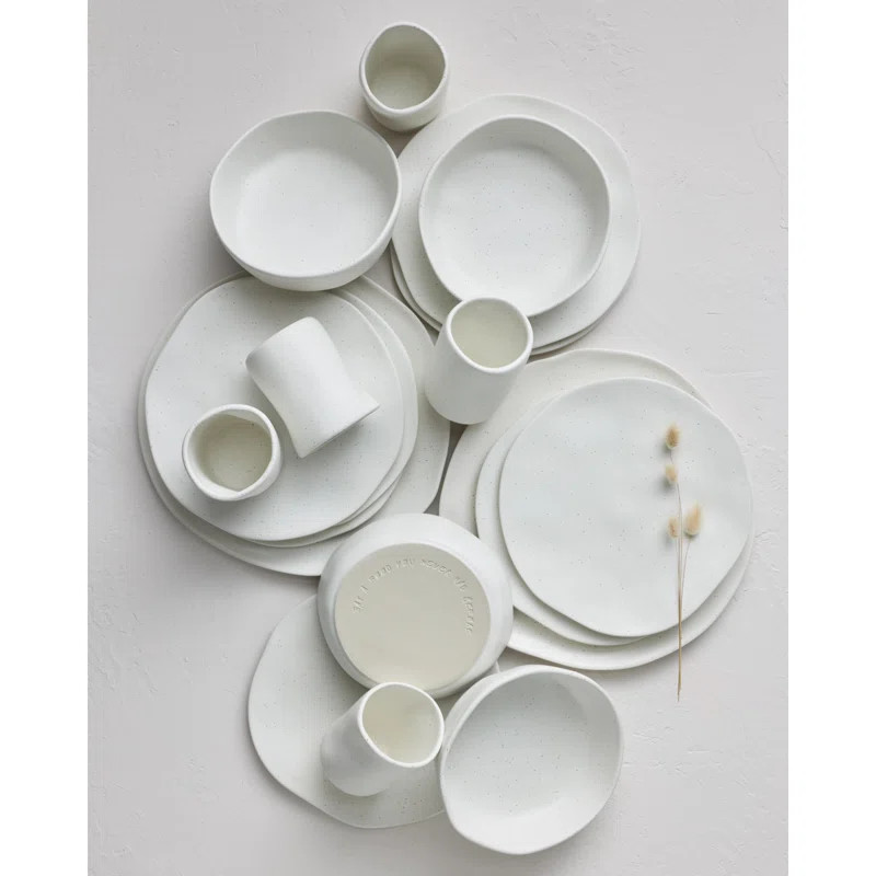 Stone by Mercer Project Hekonda Debossed 16-Piece Dinnerware Set Stoneware | Wayfair Professional