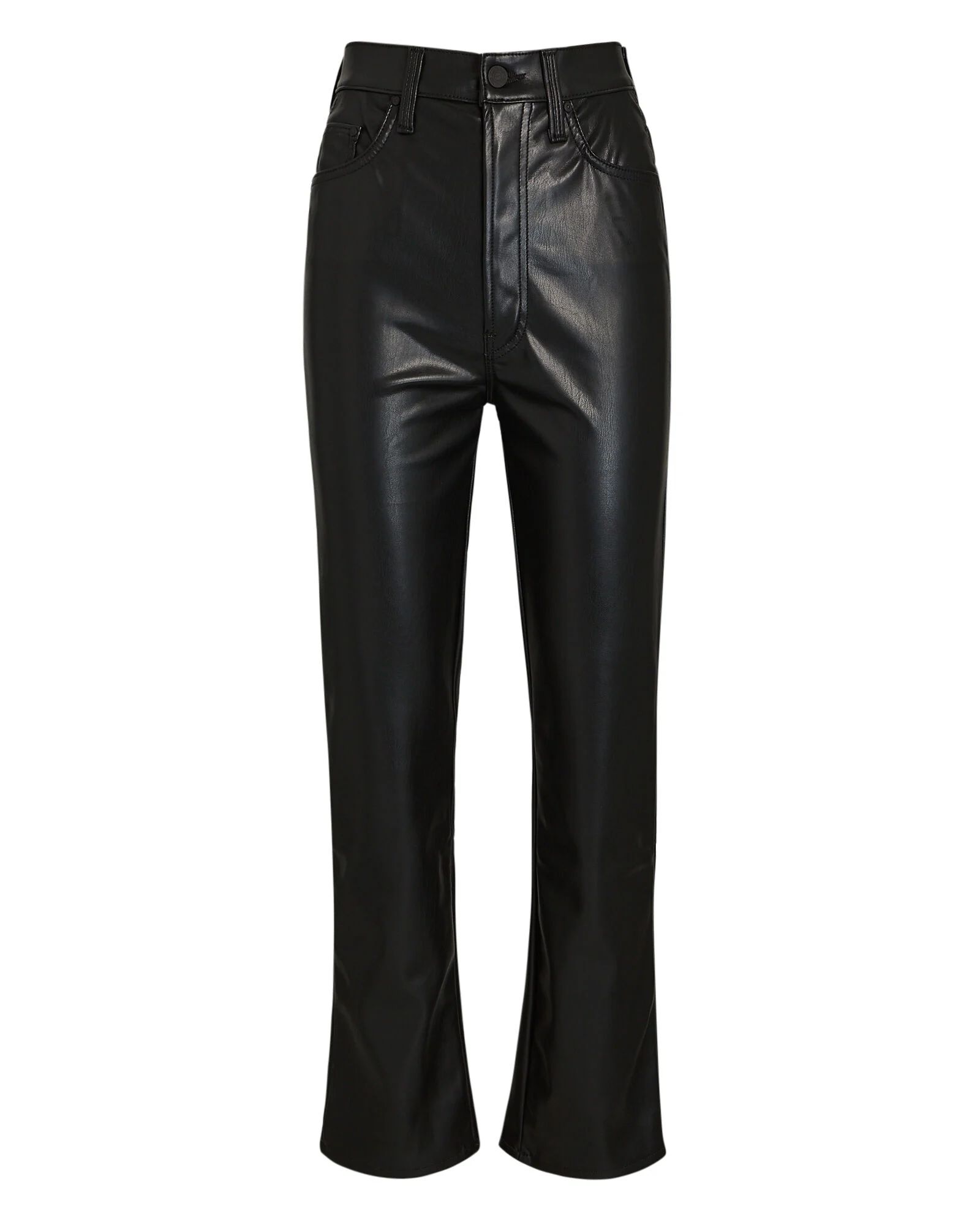 Rider High-Rise Faux-Leather Ankle Jeans | INTERMIX
