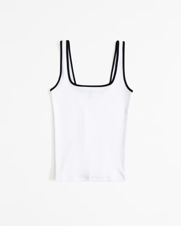 Women's Essential Tuckable Squareneck Rib Tank | Women's Tops | Abercrombie.com | Abercrombie & Fitch (US)