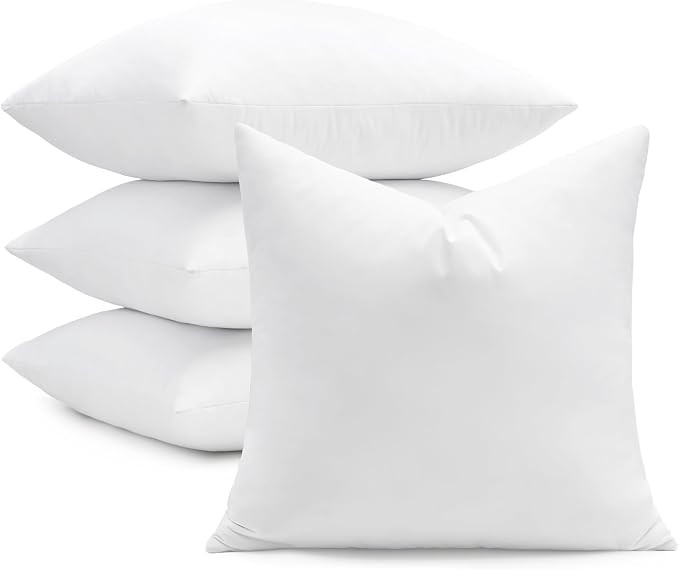 puredown® 26x26 Feather Down Pillow Inserts, Set of 4 Euro Pillow Inserts for Decorative Throw P... | Amazon (US)