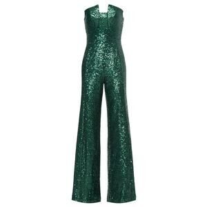 Black Halo Strapless Sequin Lena Jumpsuit in Green, Size US 6 | Poshmark