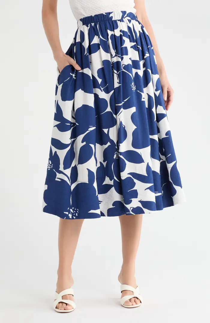 Renee C Floral Print Midi Skirt | Nordstromrack | Nordstrom Rack