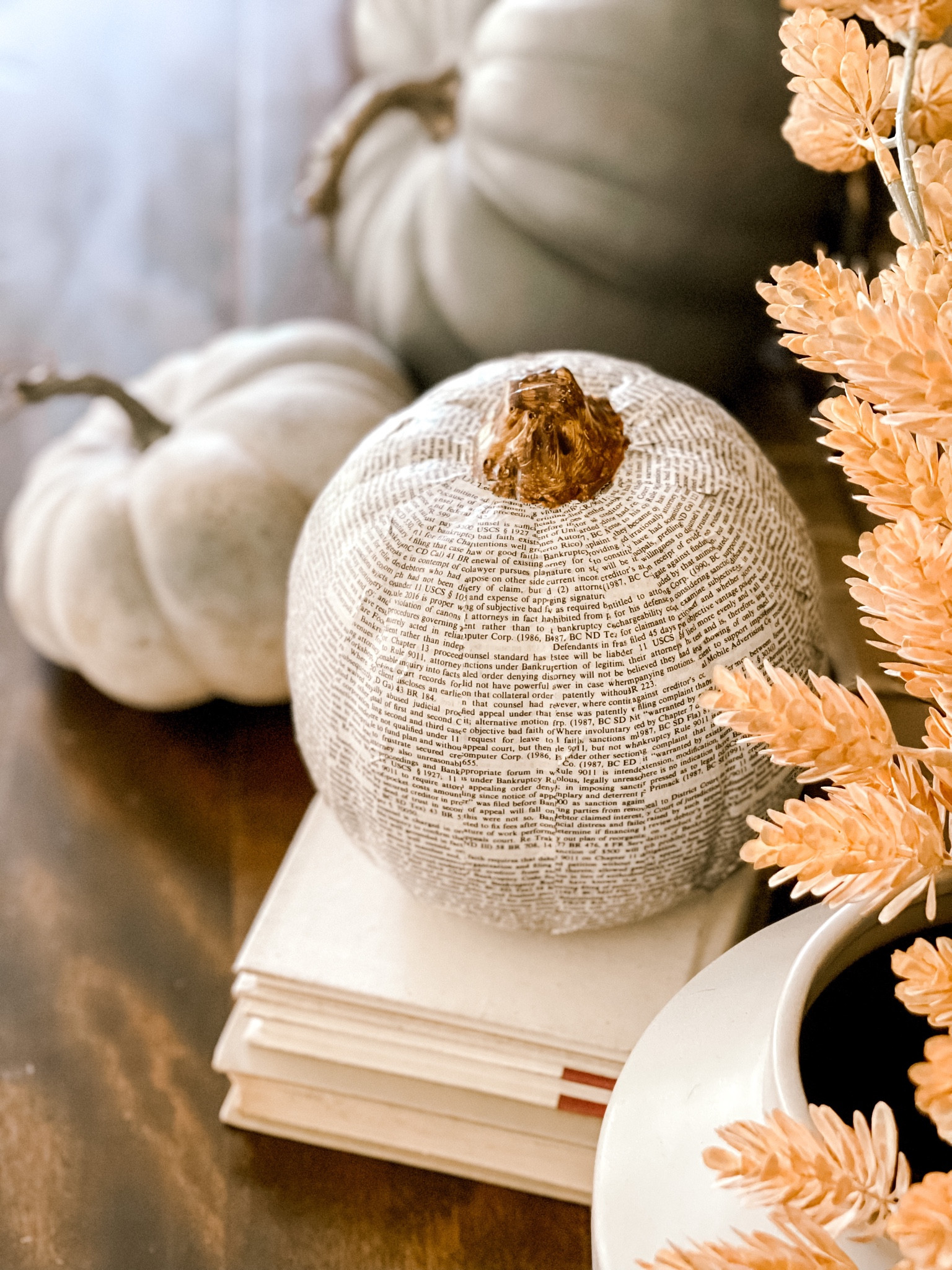 D E C O U P A G E  P U M P K I N S Loved turning plain orange pumpkins into these unique book page decoupage pumpkins!  #pumpkindecorating #pumpkincrafts #falldecor #falldecorating #neutralpumpkins #neutralfall 

#LTKSeasonal #LTKhome